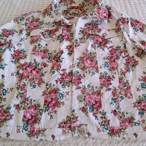 Floral Denim Jacket size Large